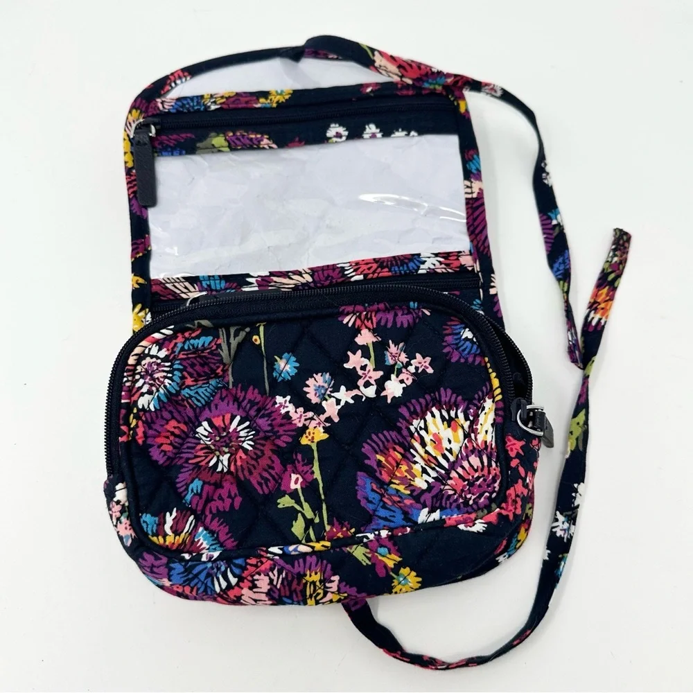 Vera Bradley Midnight Wildflowers Cosmetic Toiletries Travel Bag